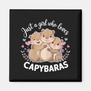 Aimant Drôle Une fille qui aime les capybaras Cool Capyba