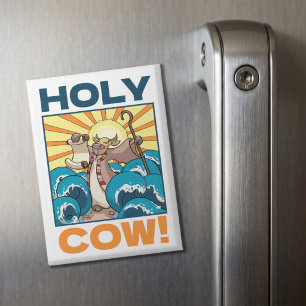 Aimant Drôle vache Sainte vache! Caricature d'animal de j