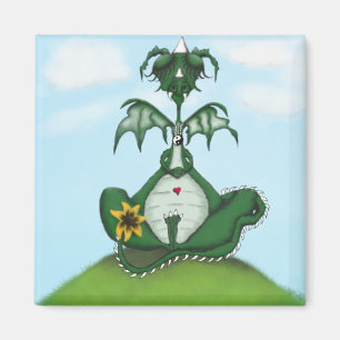 Aimant Drôle Yogi Dragon Peinture