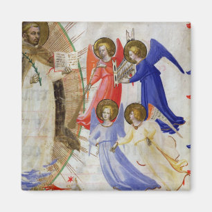 Aimant ds 558 f.67v St. Dominic avec quatre anges musicau