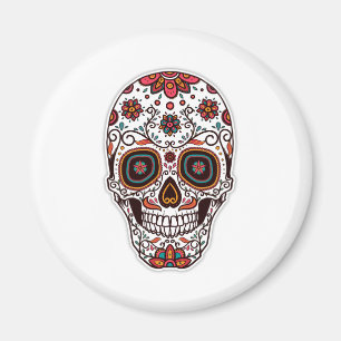 Aimant du crâne de Simple Dia de Muertos Floral