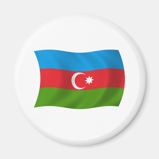 Aimant du drapeau de l'Azerbaïdjan (Devant)