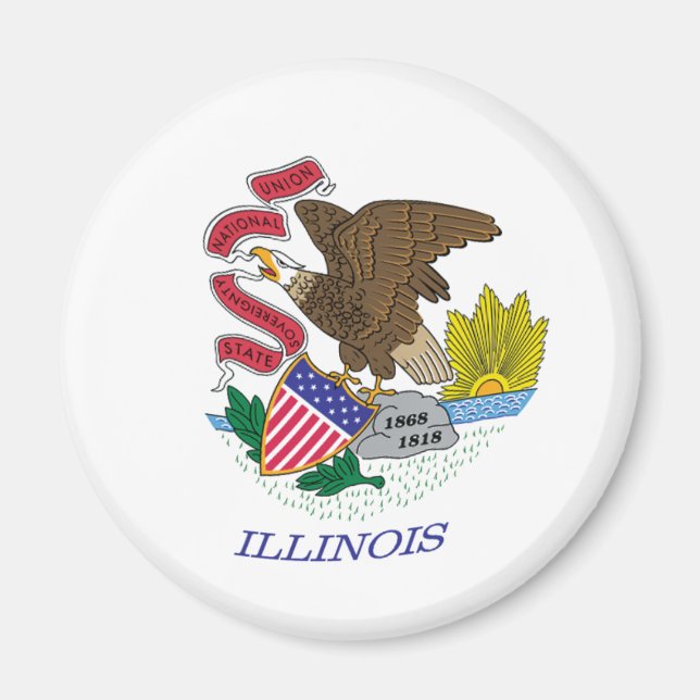 Aimant du drapeau de l'Illinois (Devant)