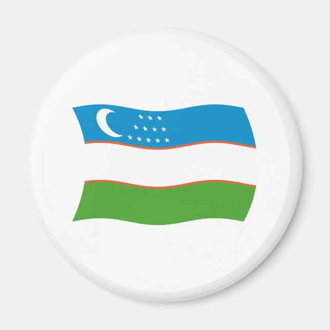 Aimant du drapeau de l'Ouzbékistan (Devant)