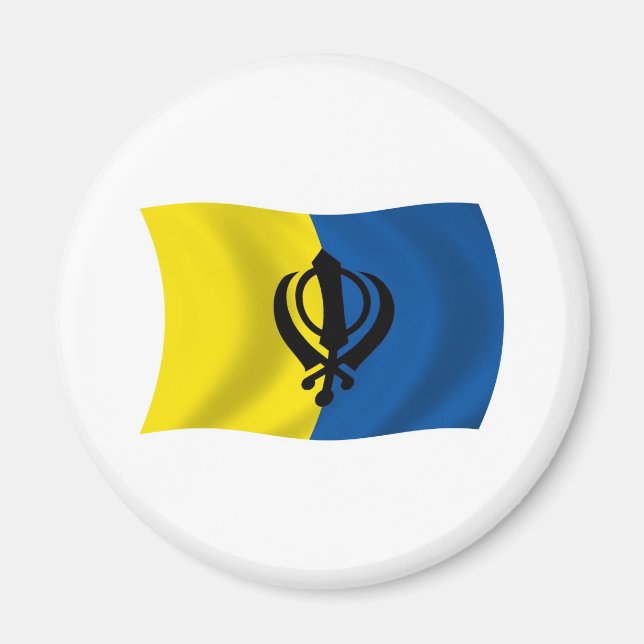 Aimant du drapeau du sikhisme (Devant)