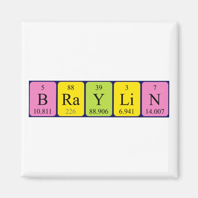 Aimant du nom de table périodique Braylin (Devant)
