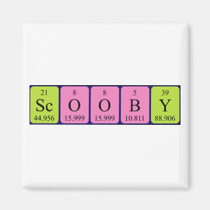 Aimant du nom périodique de la table Scooby