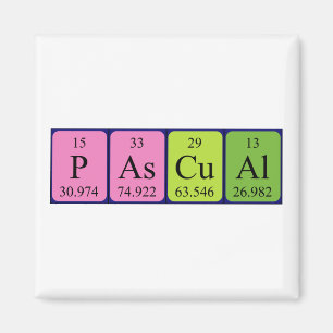 Aimant du nom périodique de table Pascual