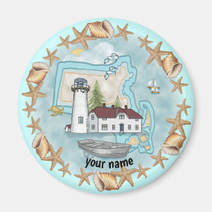 Aimant du phare de Massachusetts Shells