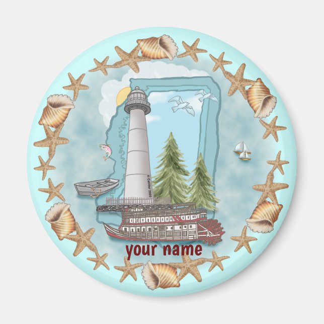 Aimant du phare Mississippi Shells (Devant)