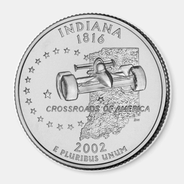 Aimant du quartier d'état de l'Indiana 2002 (Devant)
