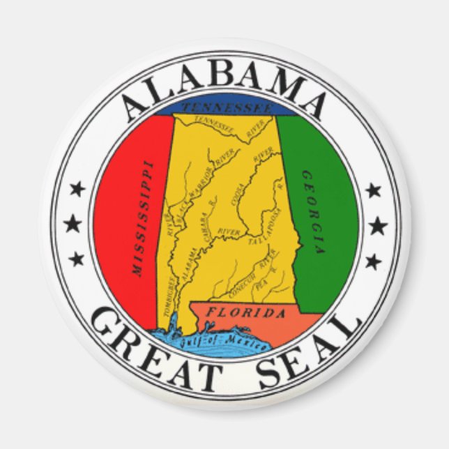 Aimant du sceau d'état de l'Alabama (Devant)
