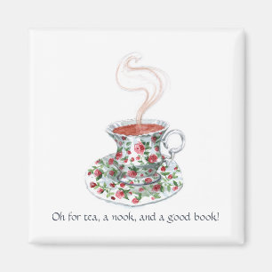 Aimant Du thé, un coin et un livre ! Thé slogan, tasse 