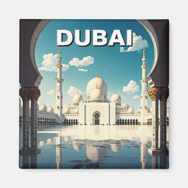 Aimant Dubaï Grande Mosquée des EAU Voyage (Devant)
