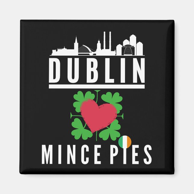 Aimant Dublin Loves Mince Pies Cityscape (Devant)