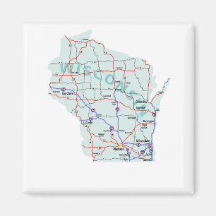 Aimant d'un état à un autre de carte du Wisconsi