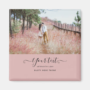 Aimant Dusty Rose rose Newlywets Mariage PHOTO Cadeau