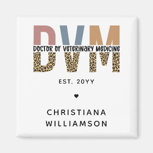 Aimant DVM personnalisé Docteur en médecine vétérinaire C