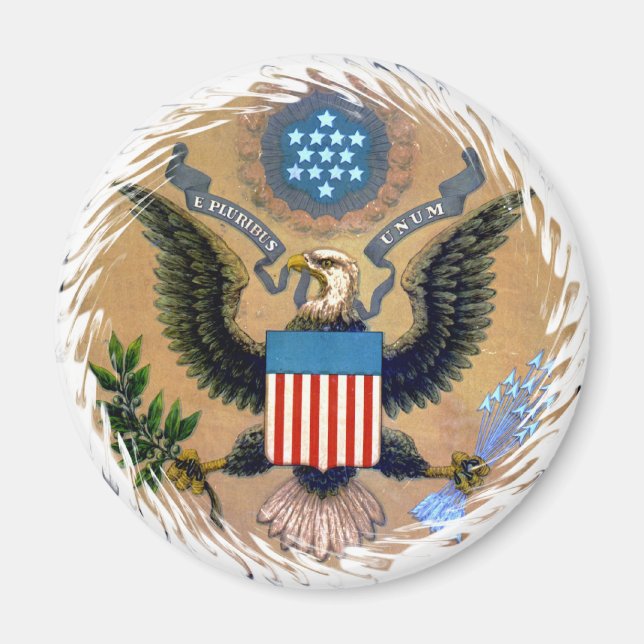 Aimant E Pluribus Unum Patriotic États-Unis d'Amérique (Devant)