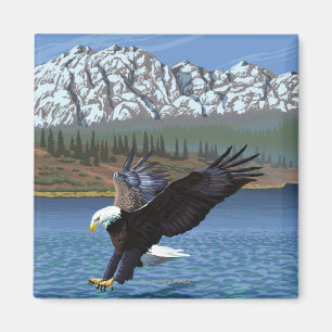 Aimant Eagle chauve plongeant - parc national de