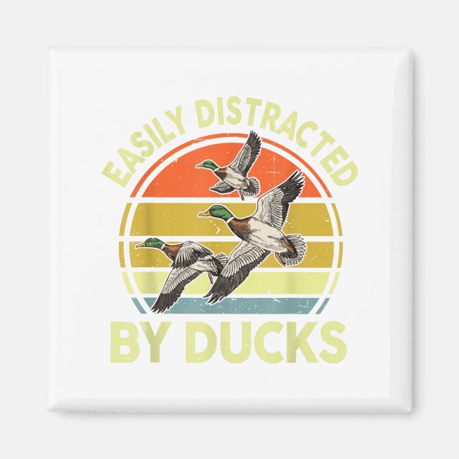 Aimant Easily Distracted Duck Hunting Gift Dad Hunter Son (Devant)