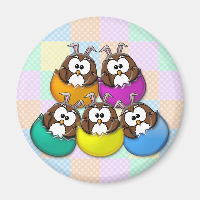 Aimant Easter owl - rainbow (Devant)