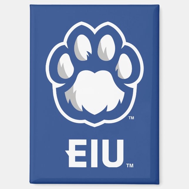 Aimant Eastern Illinois Panthers Empreinte de patte & EIU (Recto)