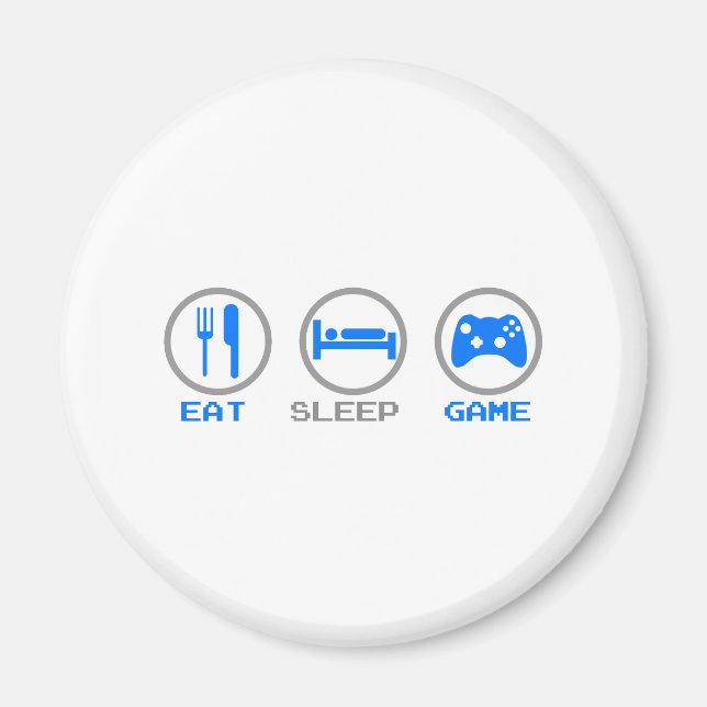 Aimant Eat Sleep Game Again - Gamer, jeux vidéo geeks (Devant)