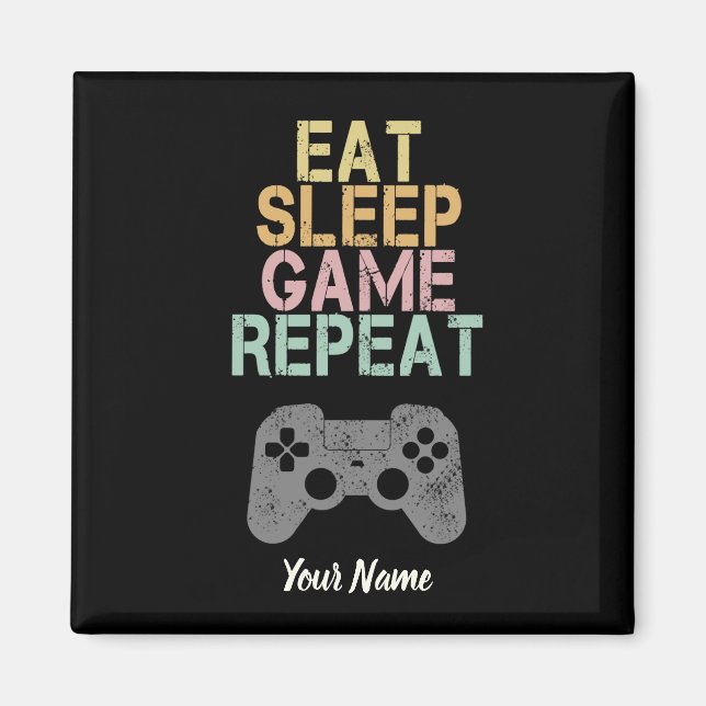 Aimant Eat Sleep Jeu de répétition Dire cadeau pour le jo (Devant)