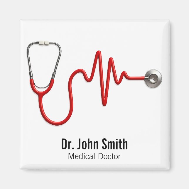 Aimant ECG Wave EKG Heartbeat Line Stethoscope Médicale (Devant)