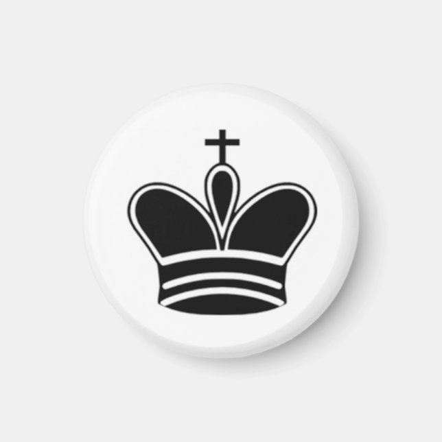 Aimant Échecs 1-1/4" Réfrigérateur magnétique ~ Roi (Noir (Devant)