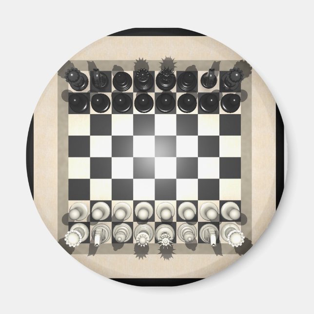 Aimant Échecs et pièces d'échecs : (Devant)