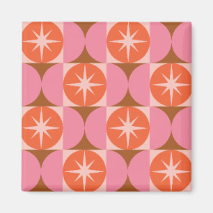 Aimant Éclats de demi-siècle sur des cercles orange rose