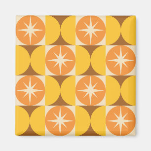 Aimant Éclats de milieu de siècle sur des cercles orange 