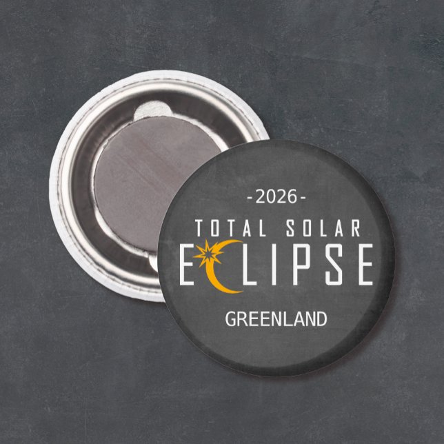 Aimant Éclipse du Groenland 2026 (Solar eclipse magnet keepsake)