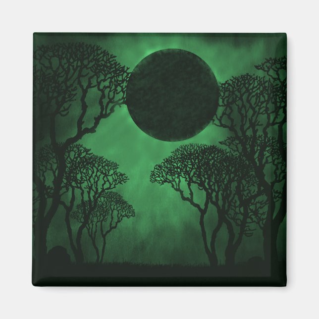 Aimant Éclipse Forêt Foncé, Vert (Devant)