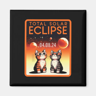 Aimant Éclipse solaire 2024 Chats Total Éclipse solaire 4
