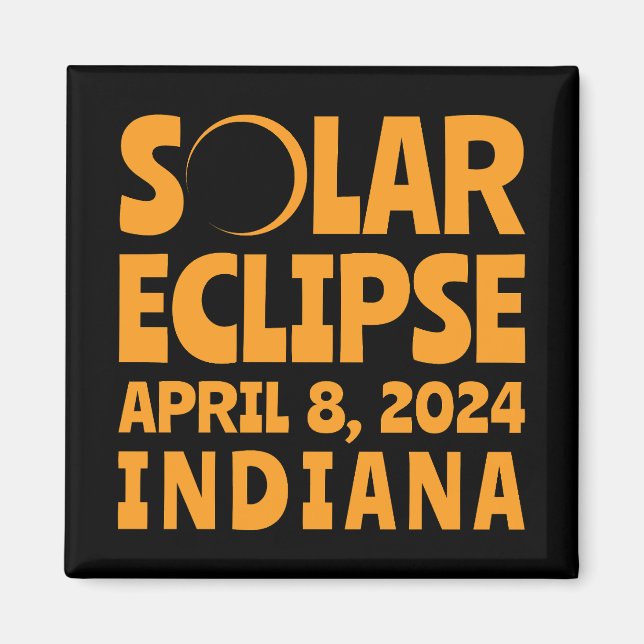 Aimant Éclipse solaire 2024 Indiana (Devant)