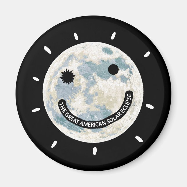 Aimant Éclipse solaire américaine grand Emoji (Devant)