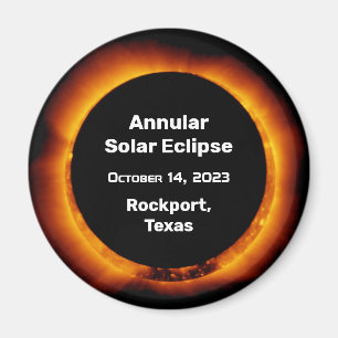 Aimant Éclipse solaire annuelle 2023 par emplacement