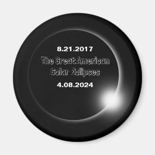 Aimant Éclipse solaire double date 2024 et 2017