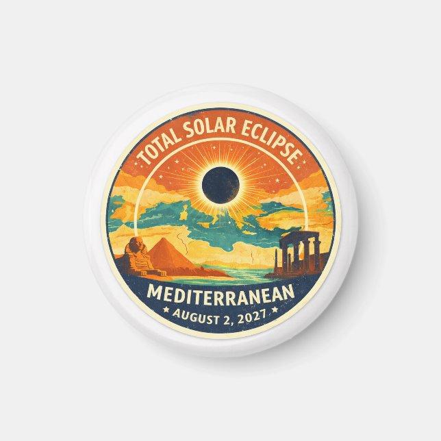 Aimant Éclipse solaire méditerranéenne de 2027 (Devant)