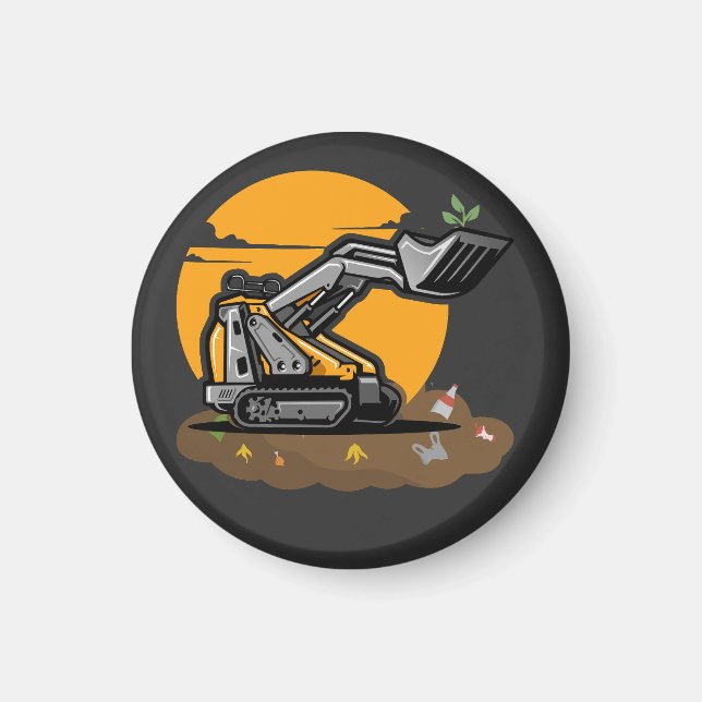 Aimant Eco Excavator Planter de la verdure dans le nettoy (Devant)