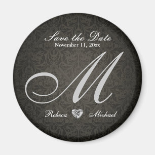 Aimant Économies élégantes de monogramme de diamant de