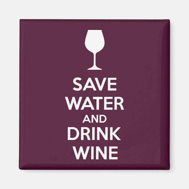Aimant Économisez de l'eau et buvez du vin (Devant)