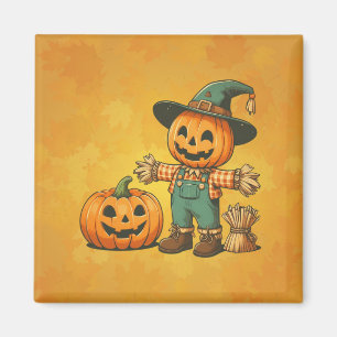 Aimant Écran d'Halloween/Automne mignon et citrouille