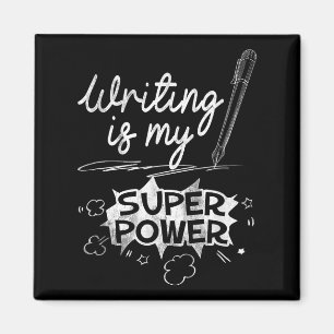 Aimant Écrire Est Mon Superwer Superhero Écrivains Et Aus