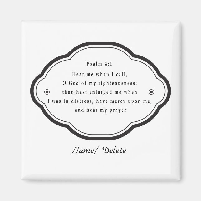Aimant Écriture biblique Psaume 4-1 (Devant)