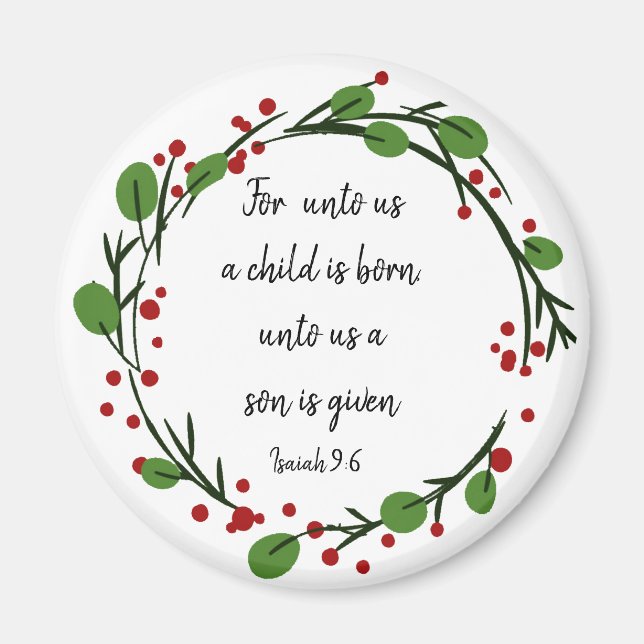 Aimant Écriture chrétienne de Noël Inspiration Verse (Devant)