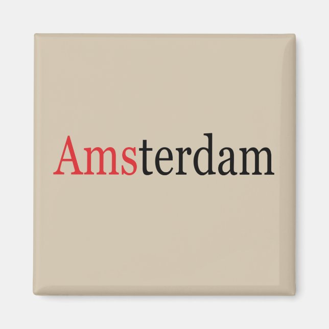 Aimant écriture de police élégante et moderne d'amsterdam (Devant)